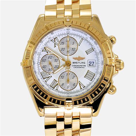 breitling 18k gold chronograph